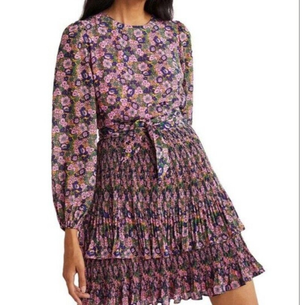 Boden Floral Mini Dress - Purple and Pink